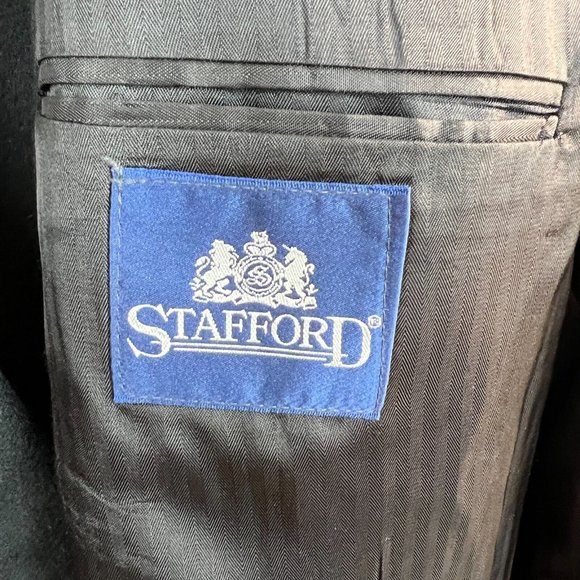 Stafford Blazer Jacket Sport Coat 42R Men Black 100% Camel Hair 2-Button Classic - Picture 10 of 13